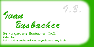 ivan busbacher business card